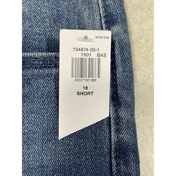 New-Old Navy Blue High-Rise Wow Straight Jeans Women’s Size 16 Short - Picture 5 of 8